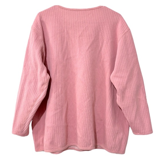 Vintage Bechamel Pink Cardigan Sweater & Reversible Long Sleeve Top Sz 2X - Picture 8 of 10